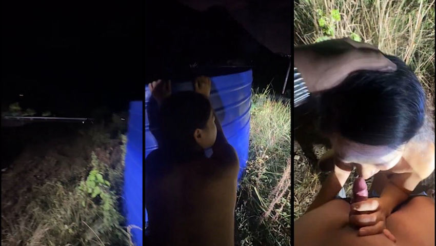 Dừng xe public mở đèn sáng địt rên rỉ tự nhiên như chốn không người mặc xe qua lại