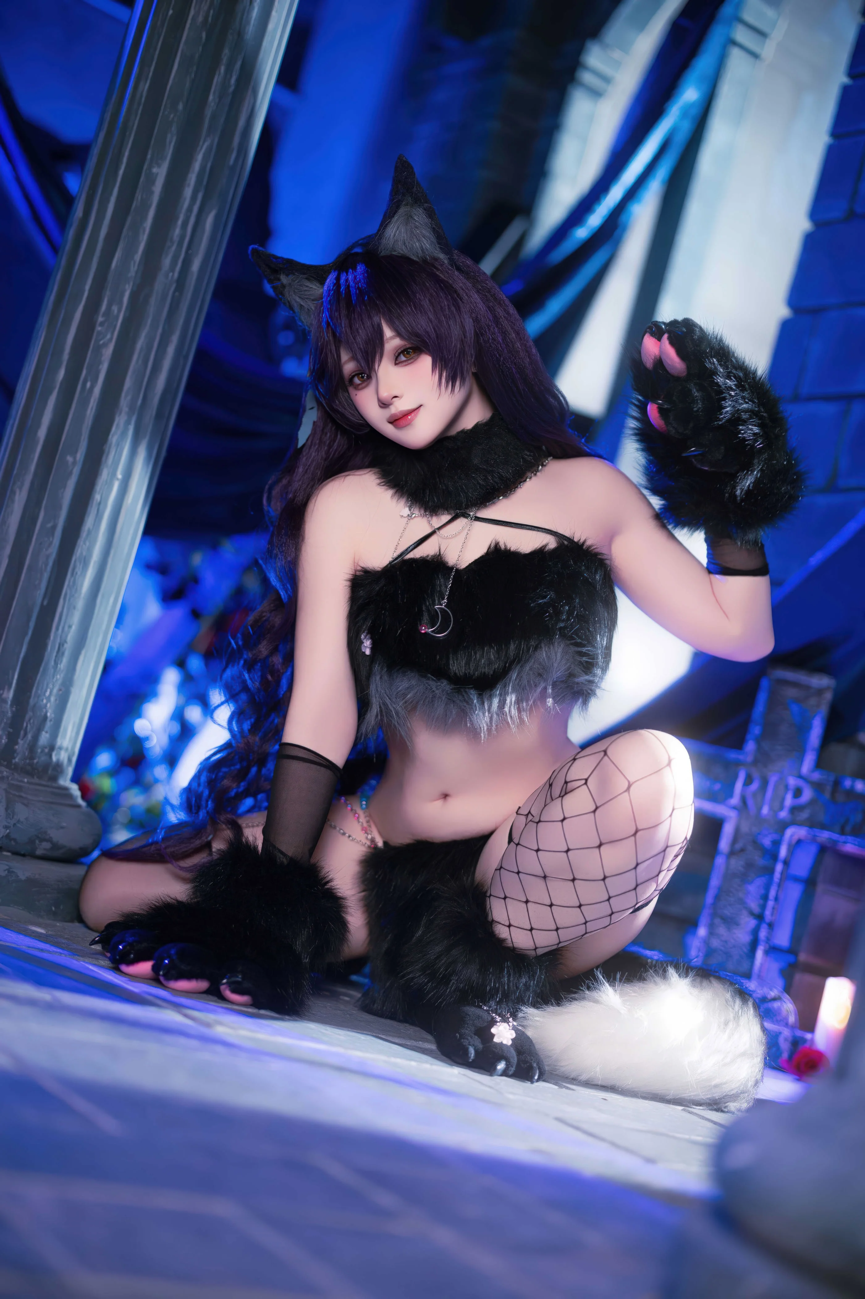 Đọc truyện hentai Tuyển tập Albums siêu phẩm Cosplay - Chap 1344 - Yukako - Azur Lane Atago Werewolf
