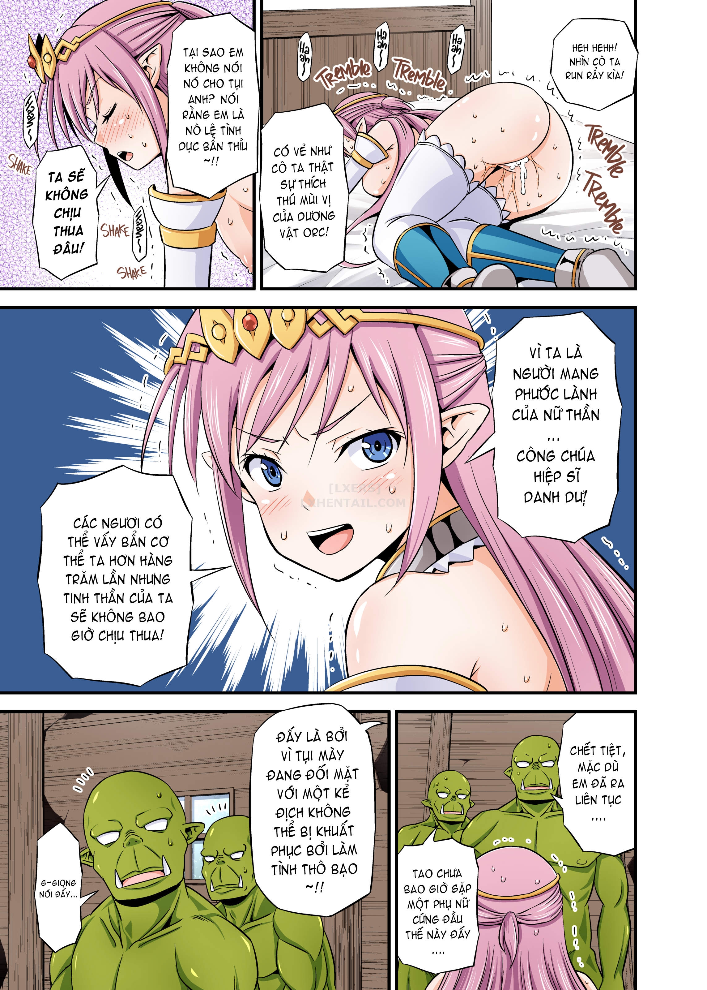 Đọc truyện hentai The Obstinate Elf Knight Princess VS The Orc's Ultimate Female Subjugation Squad - Oneshot