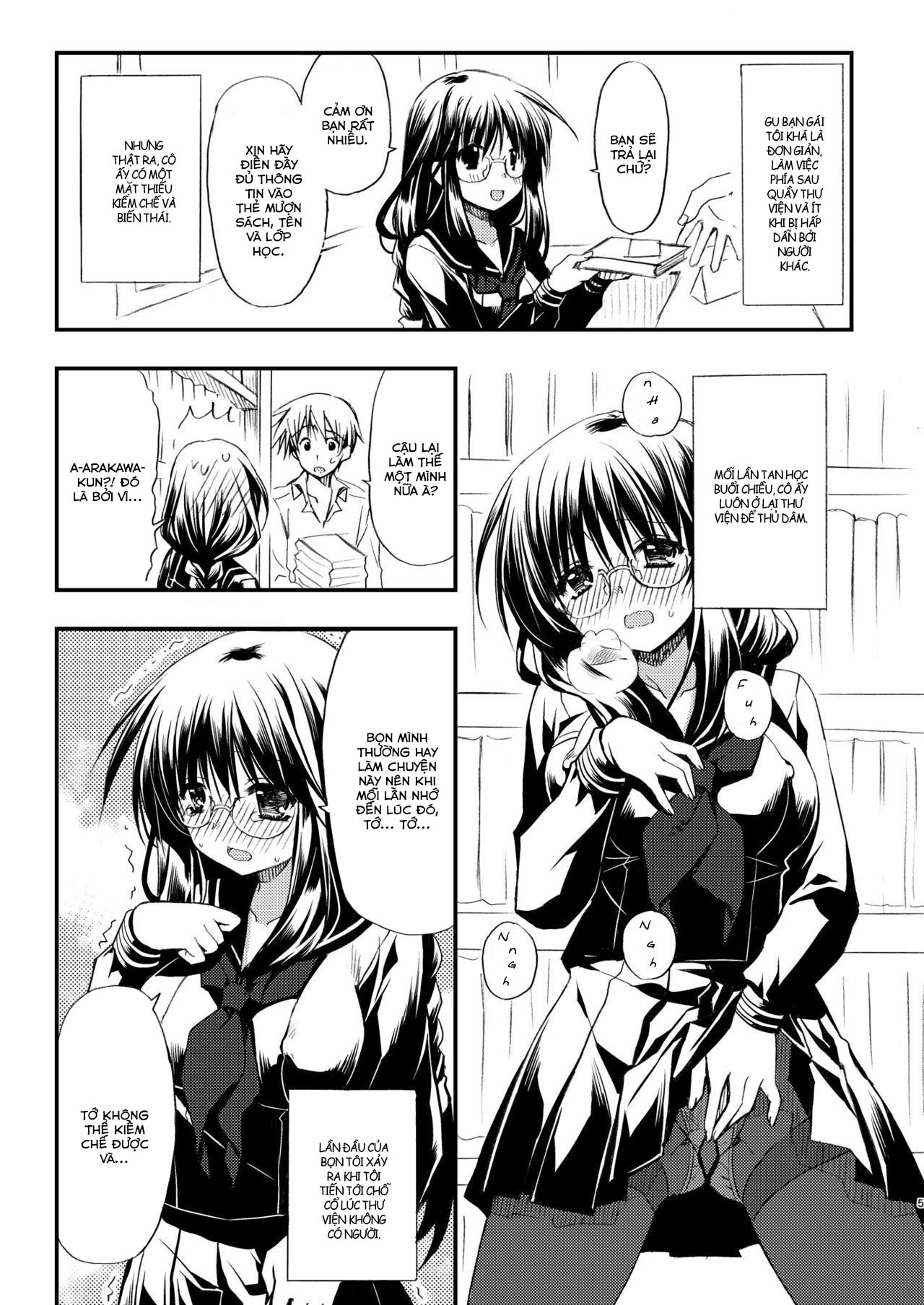 Đọc truyện hentai Toshoshitsu no Kanojo - New version - Oneshot