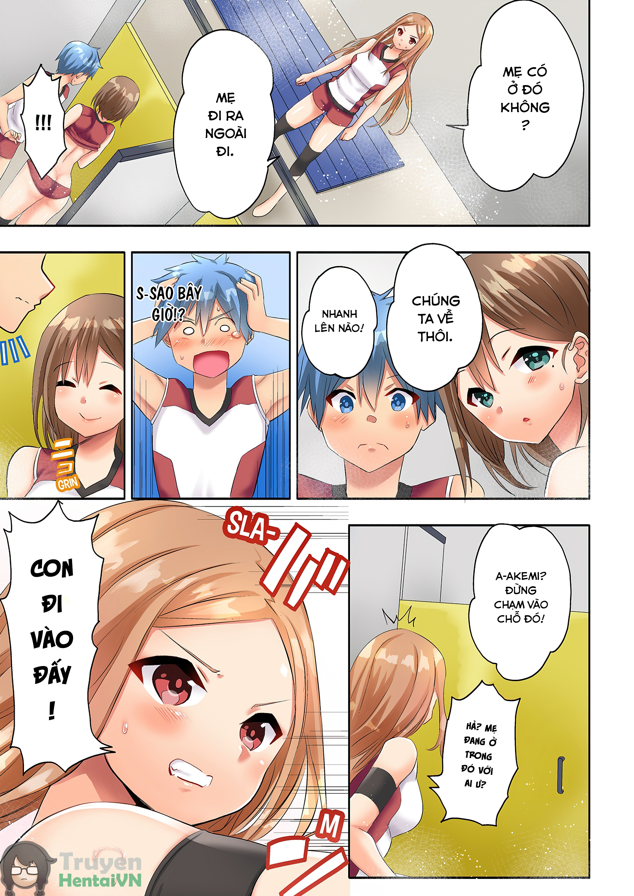Đọc truyện hentai Hitozuma Volley-bu no Asedaku SEX ~Shower Abinagara Mitchaku Shichau? full - Chap 2