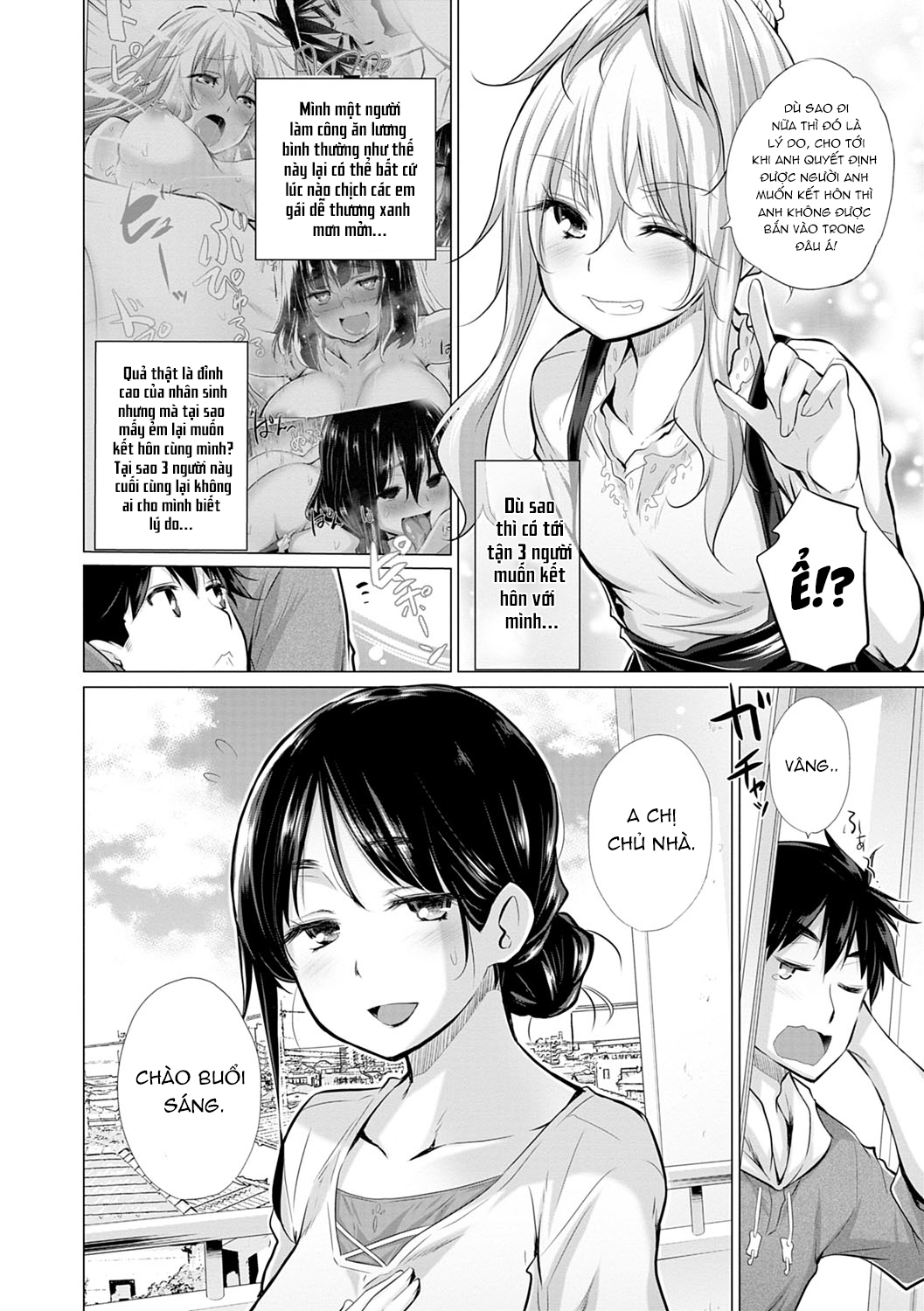 Đọc truyện hentai Trong Phòng Tôi Có Quá Nhiều Các Cô Gái Lạ! - Chap 4: Cả chị chủ nhà cũng...