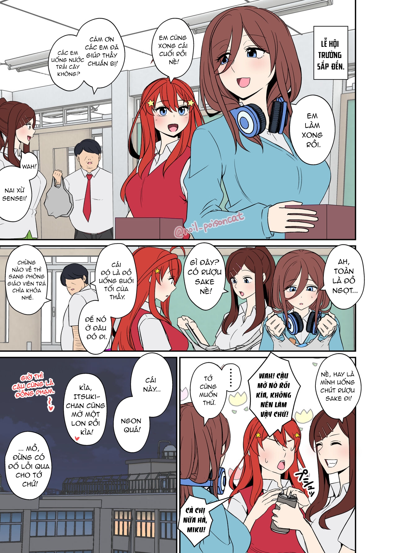 Đọc truyện hentai Câu chuyện về việc làm điều xấu với Nakano Miku say rượu - Oneshot