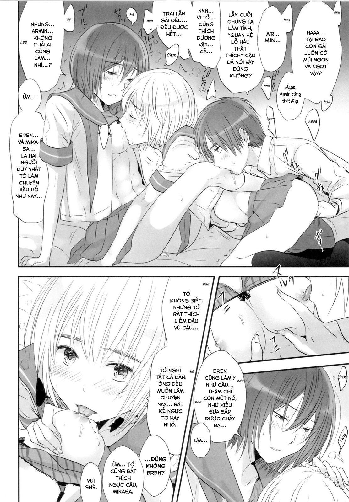 Đọc truyện hentai 3P (Attack on Titan doujinshi) - Oneshot