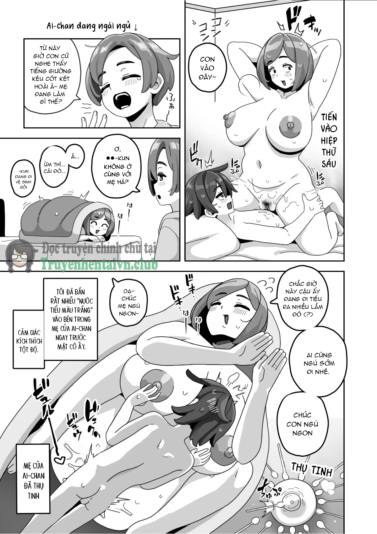 Đọc truyện hentai Okaa-san Sedai no Toshiue Mama-san to Nama H Shite Haramasechau Hon 3 - Oneshot