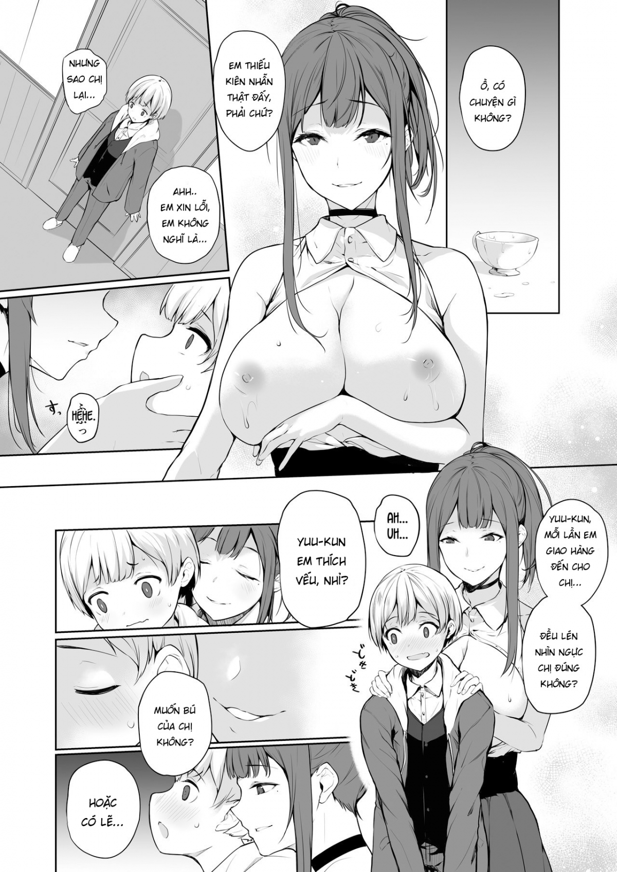 Đọc truyện hentai Cậu bé đưa thư may mắn và chị chủ nhà dâm đãng - Oneshot