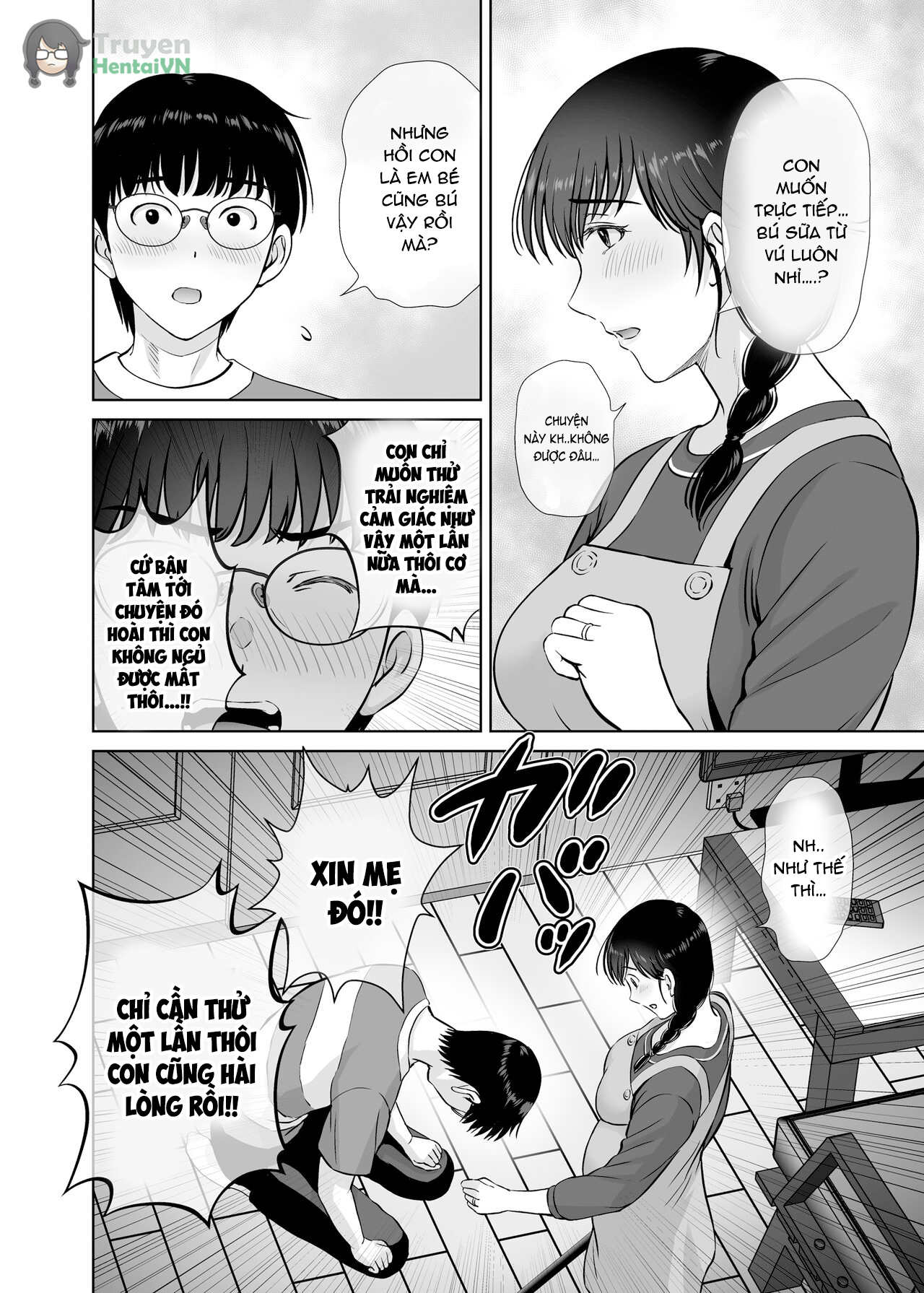 Đọc truyện hentai Kyonyuu Kaa-san ga Boku no Me mo Mae de 2 ~Bonyuu Mamire de Ikimakutta Hanashi~ - Oneshot
