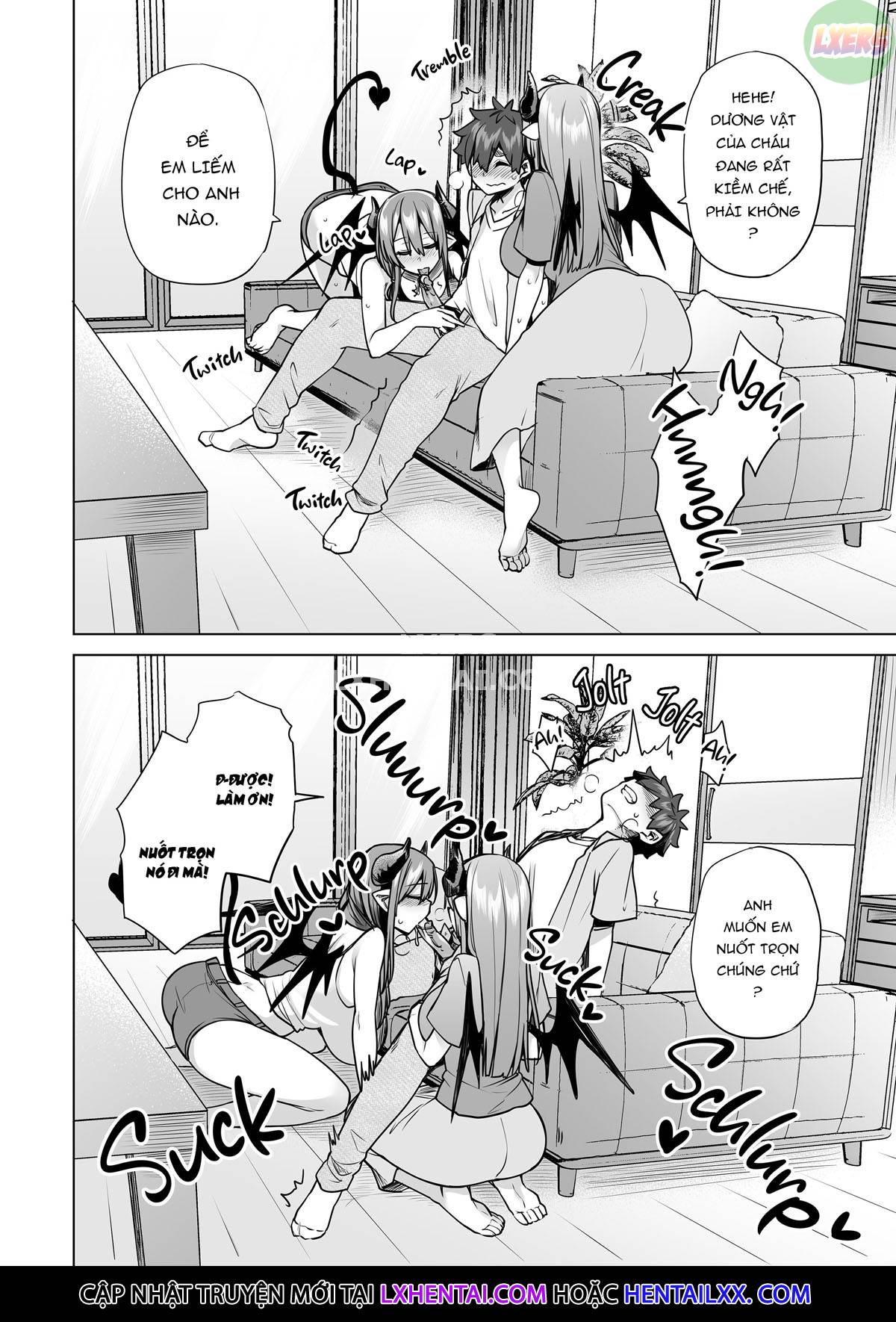 Đọc truyện hentai Những quý cô Succubus trong sứ mệnh vắt sữa - Oneshot