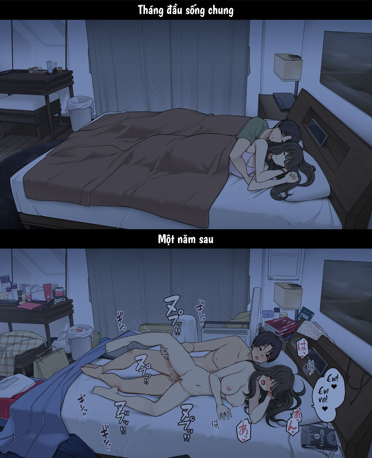 Đọc truyện hentai Cuộc sống thường nhật của một cặp đôi: Tháng đầu sống chung và một năm sau - Oneshot