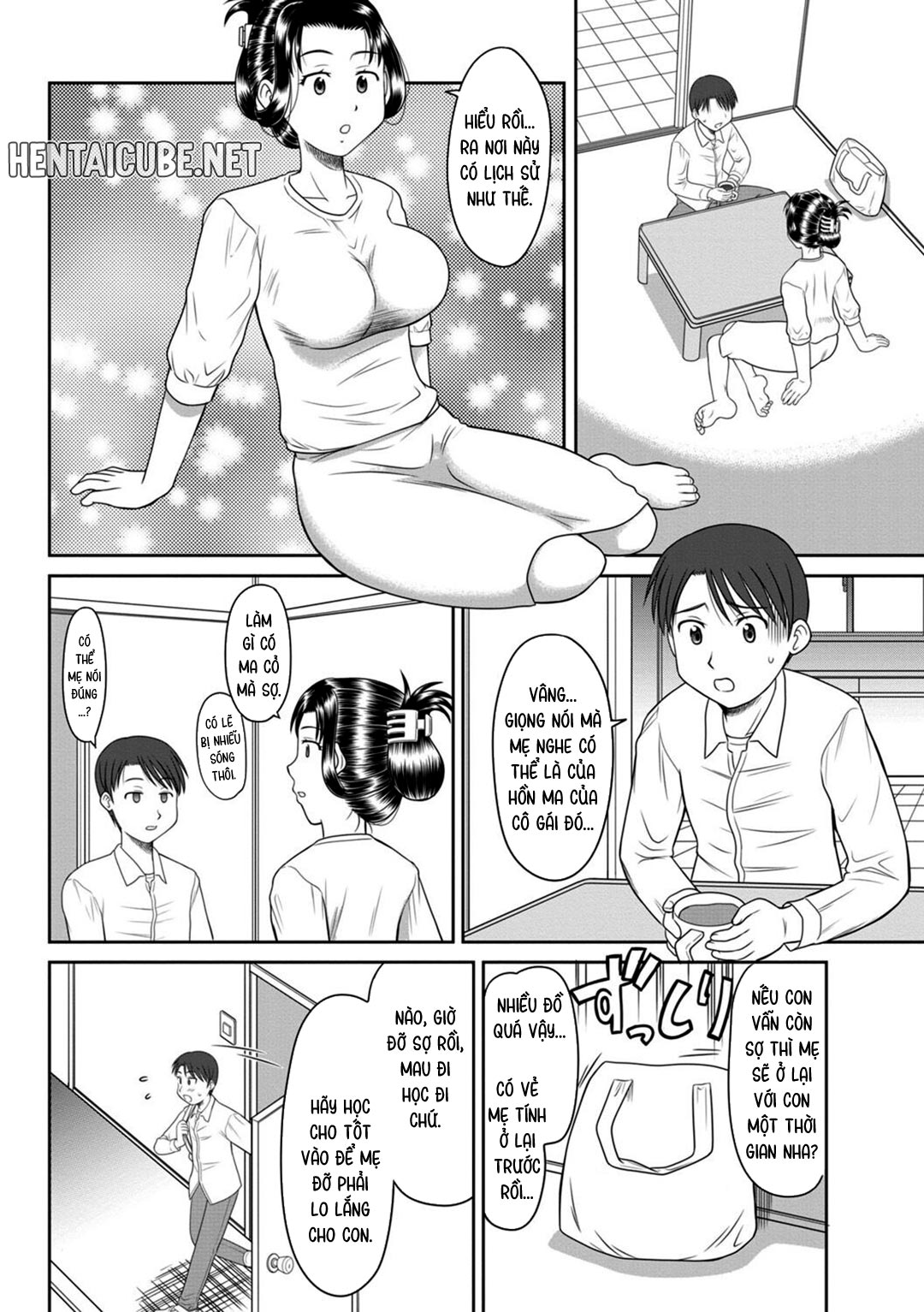 Đọc truyện hentai Tôi, mẹ tôi và căn phòng hình như có ma - Oneshot