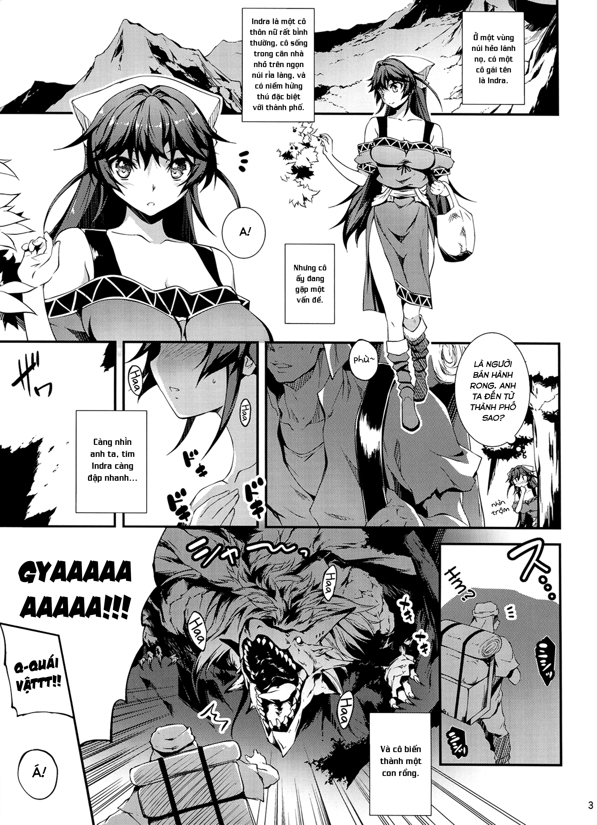 Đọc truyện hentai Anh nhân viên sang dị giới - Chap 3: Anh nhân viên hắc ám và cô nàng rồng Indra