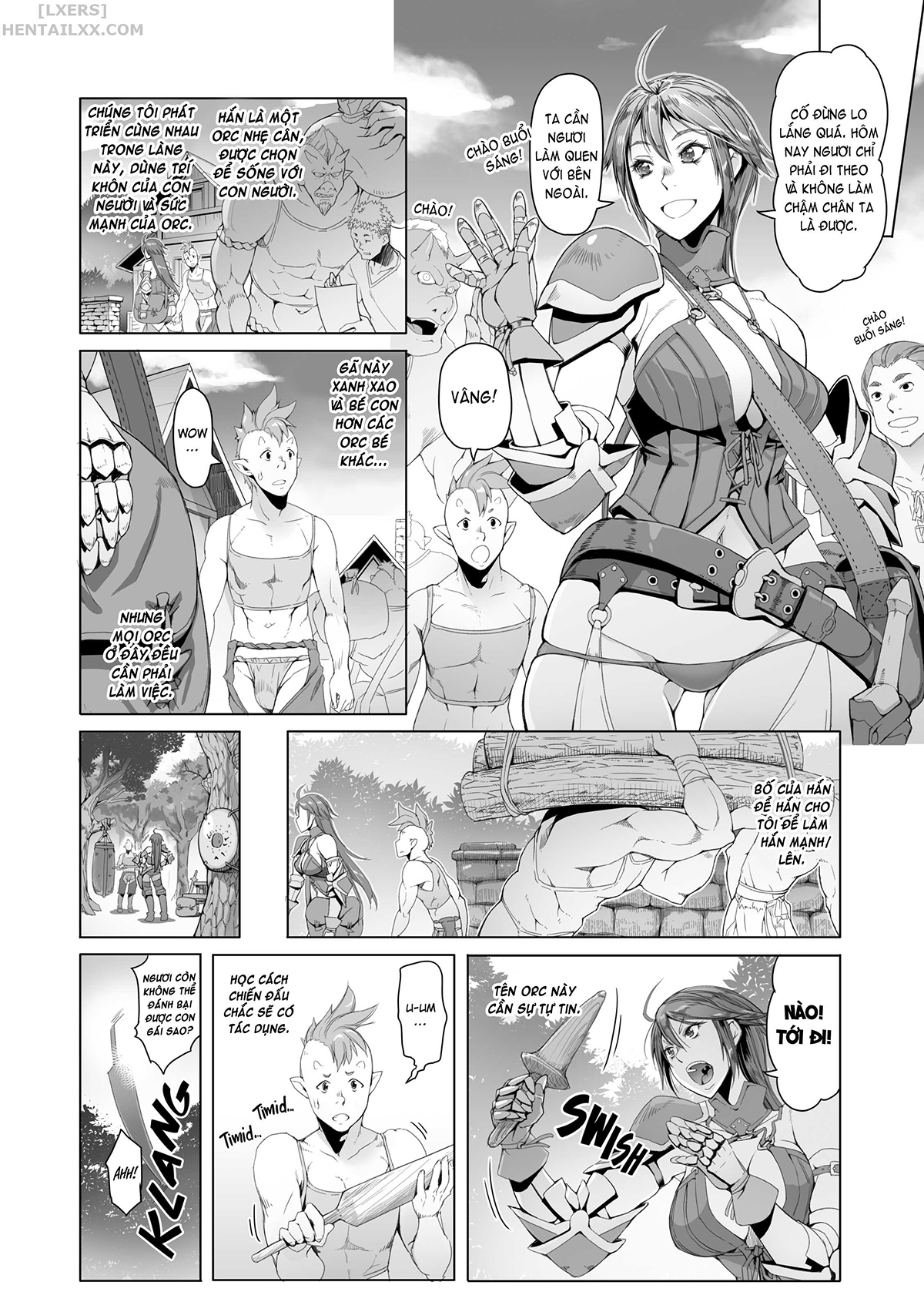Đọc truyện hentai Maidens of Steel - Chap 1 - The White Orc and the Village Guard Captain