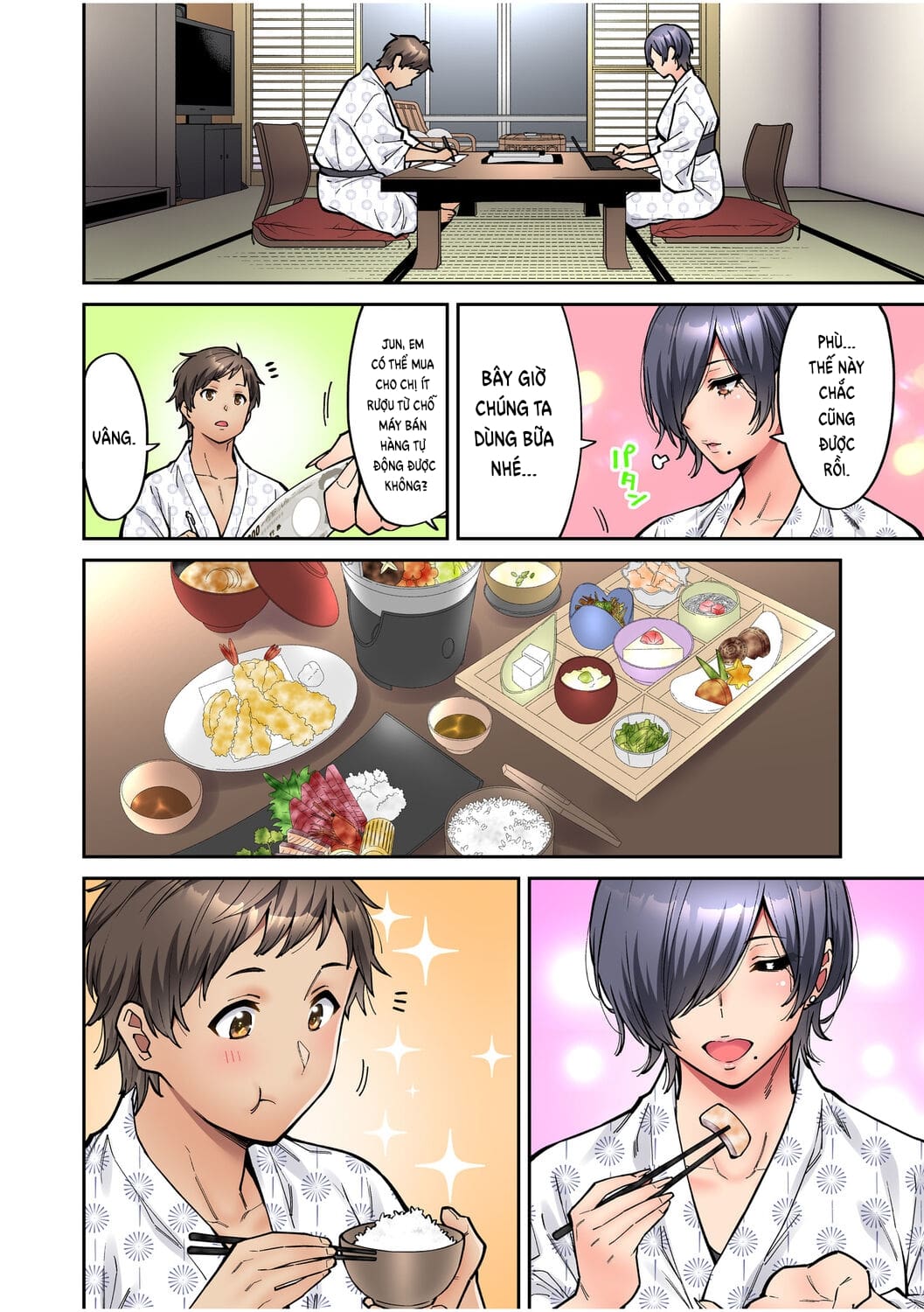 Đọc truyện hentai Làm tình với vị sếp say xỉn mà tôi ngưỡng mộ! - Chap 3: Suối nước nóng