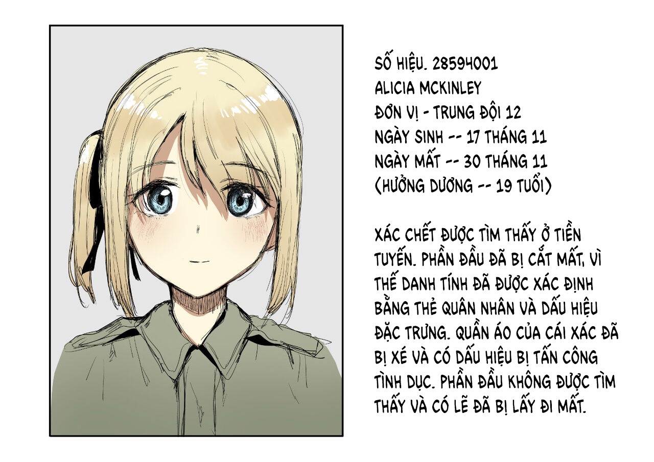 Đọc truyện hentai Tuyển Tập Truyện Ngắn Về Chiến Tranh Của Kubikiri - Cái Chết Của Alicia - Corpse Verification - Alicia Death