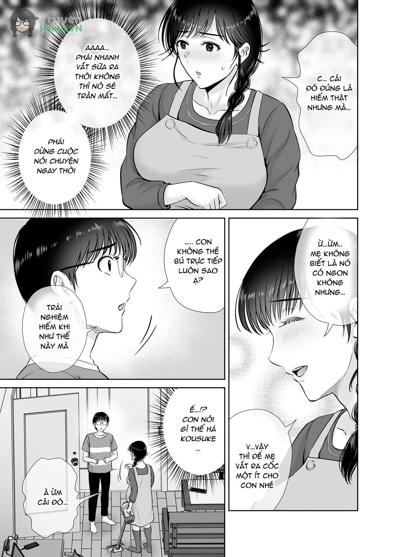 Đọc truyện hentai Kyonyuu Kaa-san ga Boku no Me mo Mae de 2 ~Bonyuu Mamire de Ikimakutta Hanashi~ - Oneshot