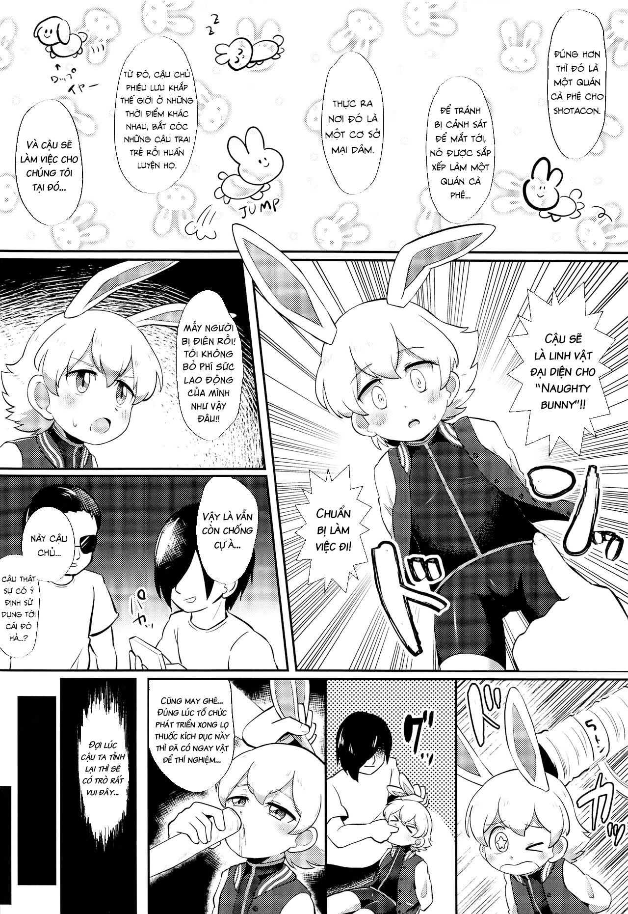Đọc truyện hentai Cậu bé du hành người thỏ và ông chú Shotacon - Oneshot