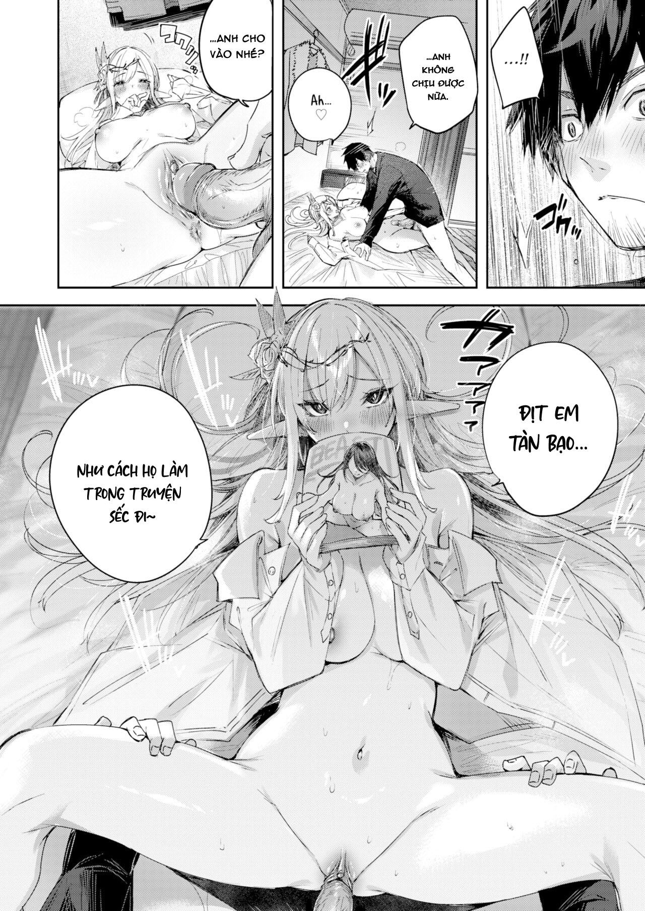 Đọc truyện hentai Anh chàng thợ săn và cô yêu tinh may mắn - Chap 3