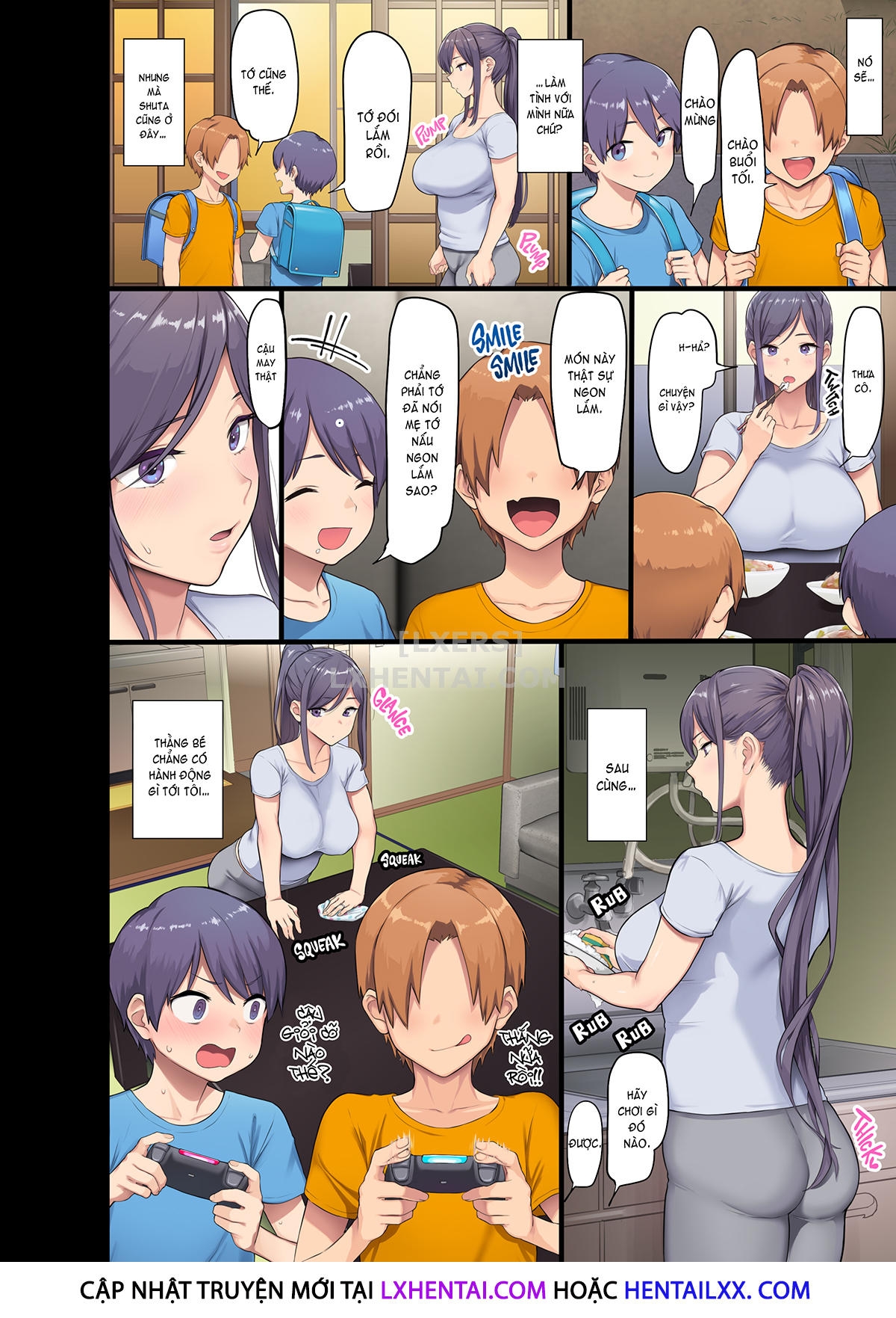 Đọc truyện hentai Kyonyuu Miboujin to Musuko no Waruui Otomodachi Honpen Rensai - Oneshot - Không che