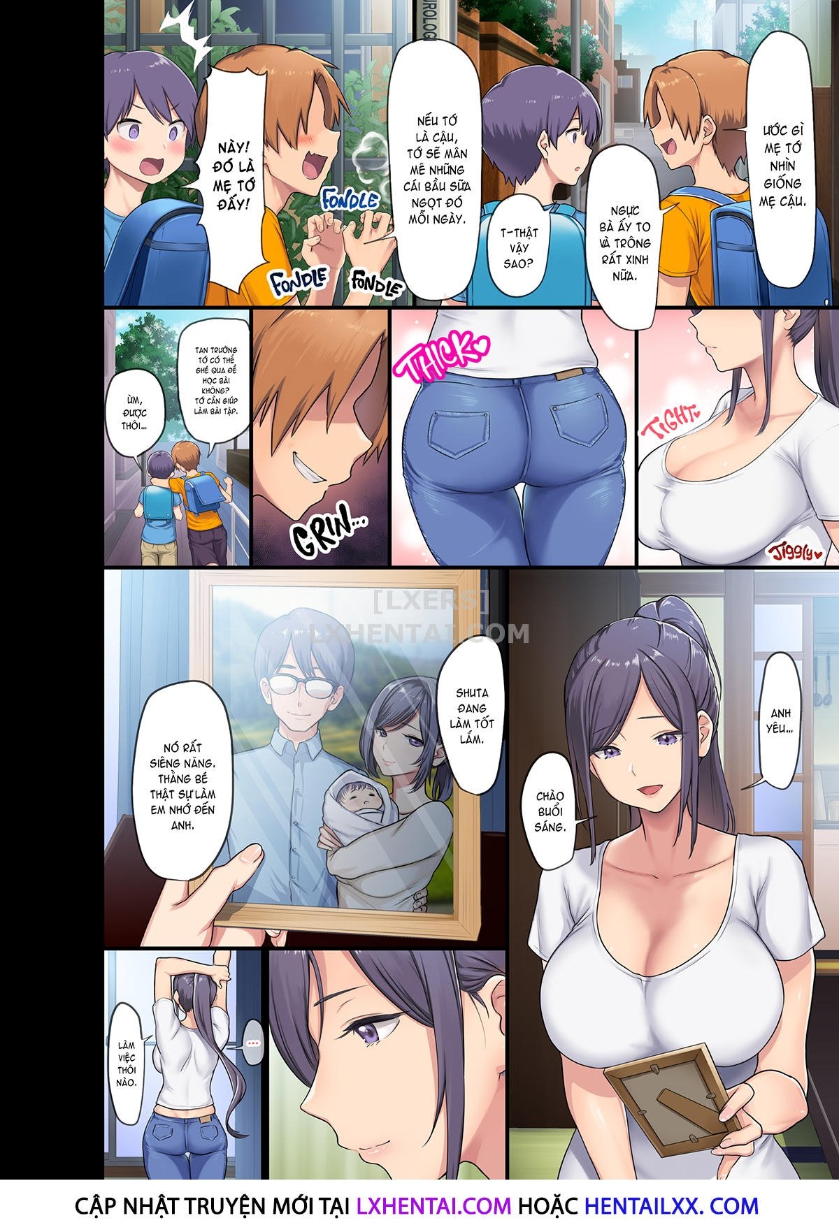 Đọc truyện hentai Kyonyuu Miboujin to Musuko no Waruui Otomodachi Honpen Rensai - Oneshot - Không che