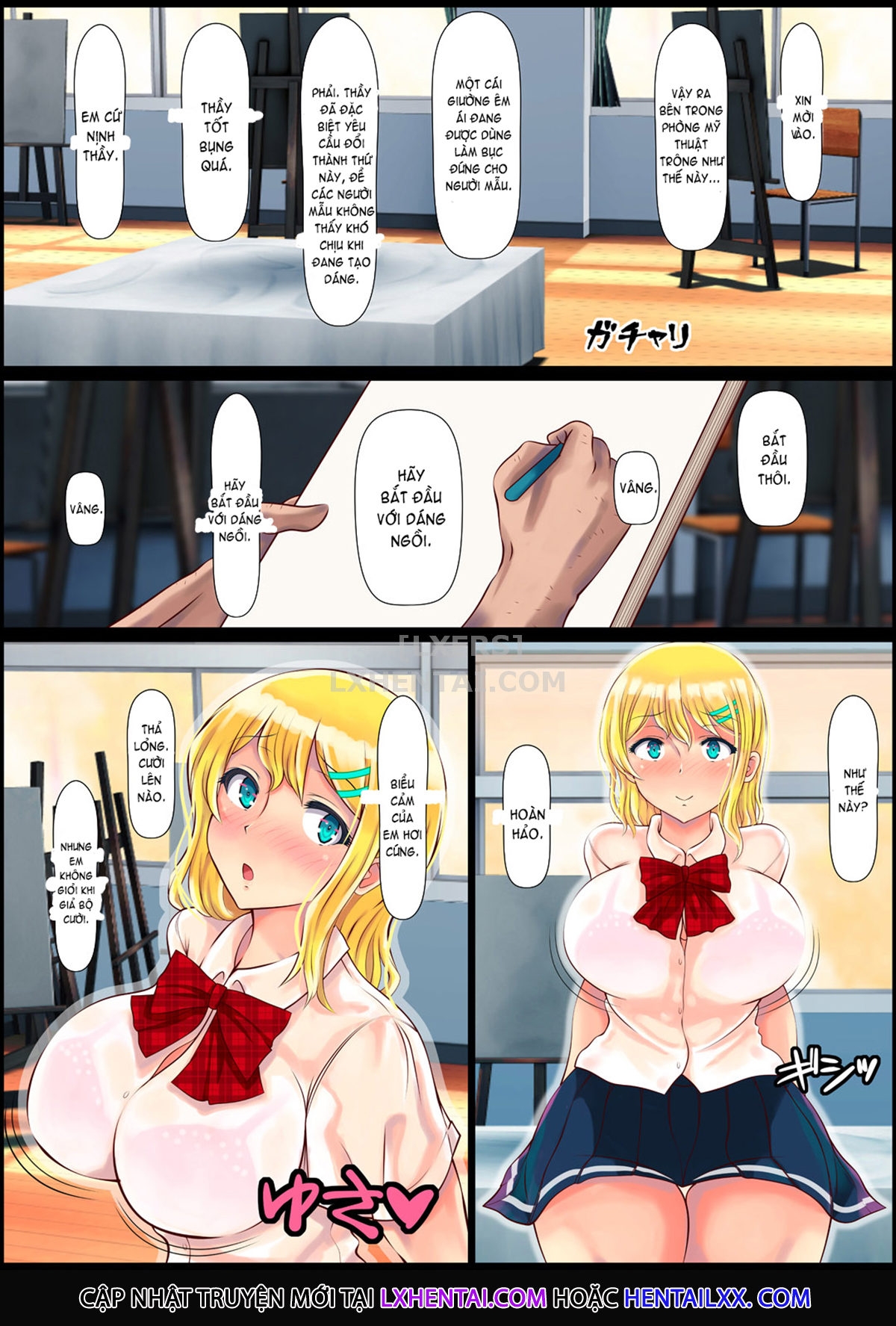 Đọc truyện hentai Blond Joshi Ryuugakusei Tanetsuke Press Namahame Taiken - Oneshot