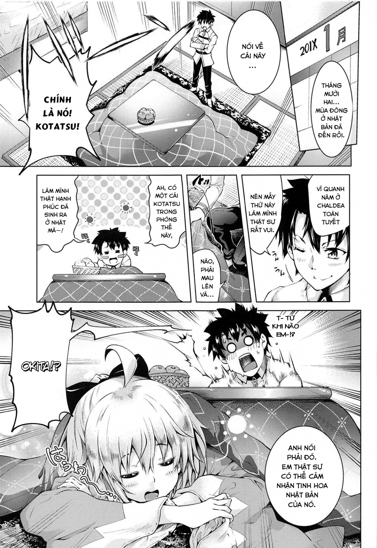 Đọc truyện hentai Okita-san to Kotatsu Ecchi - Oneshot
