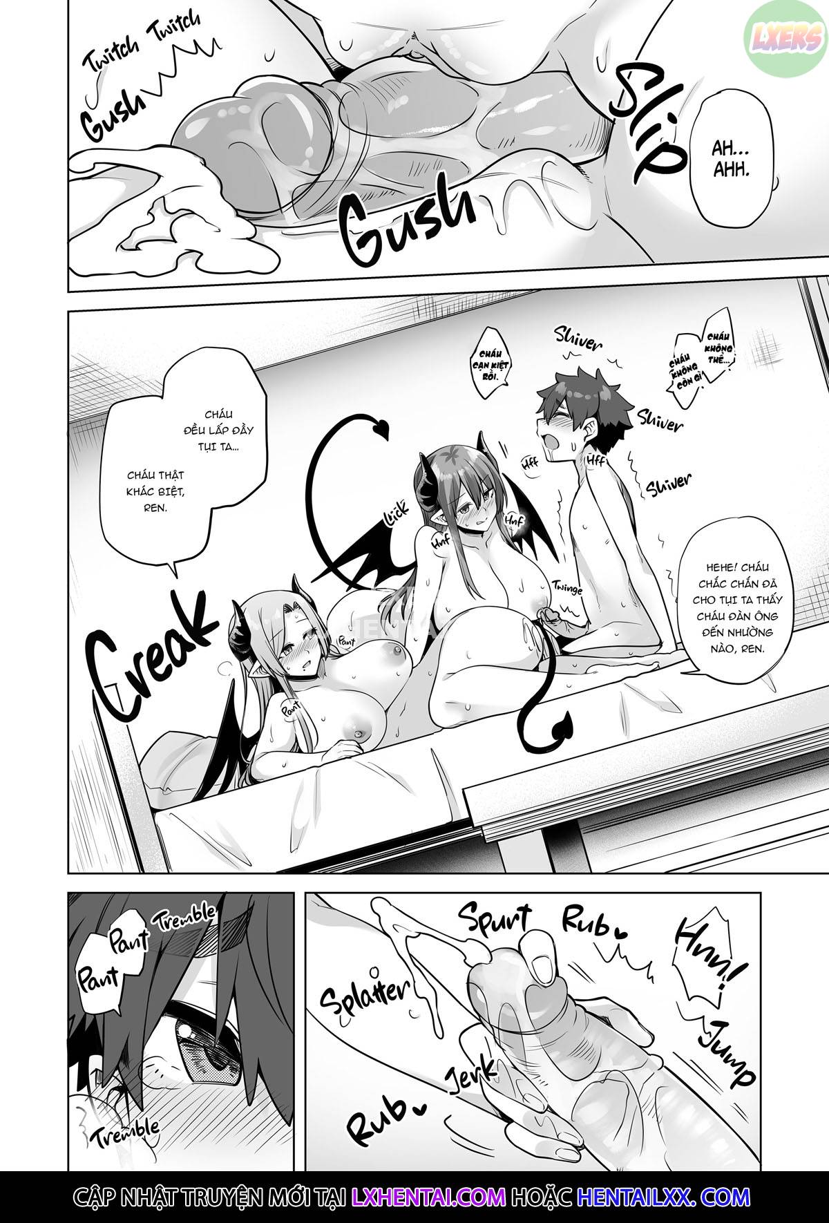 Đọc truyện hentai Những quý cô Succubus trong sứ mệnh vắt sữa - Oneshot