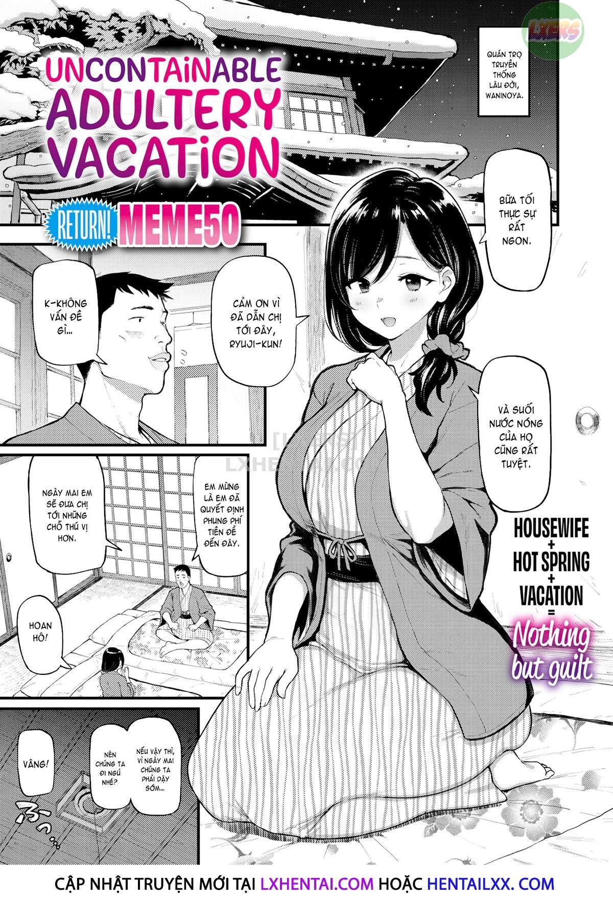 Đọc truyện hentai Uncontainable Adultery Vacation - Oneshot
