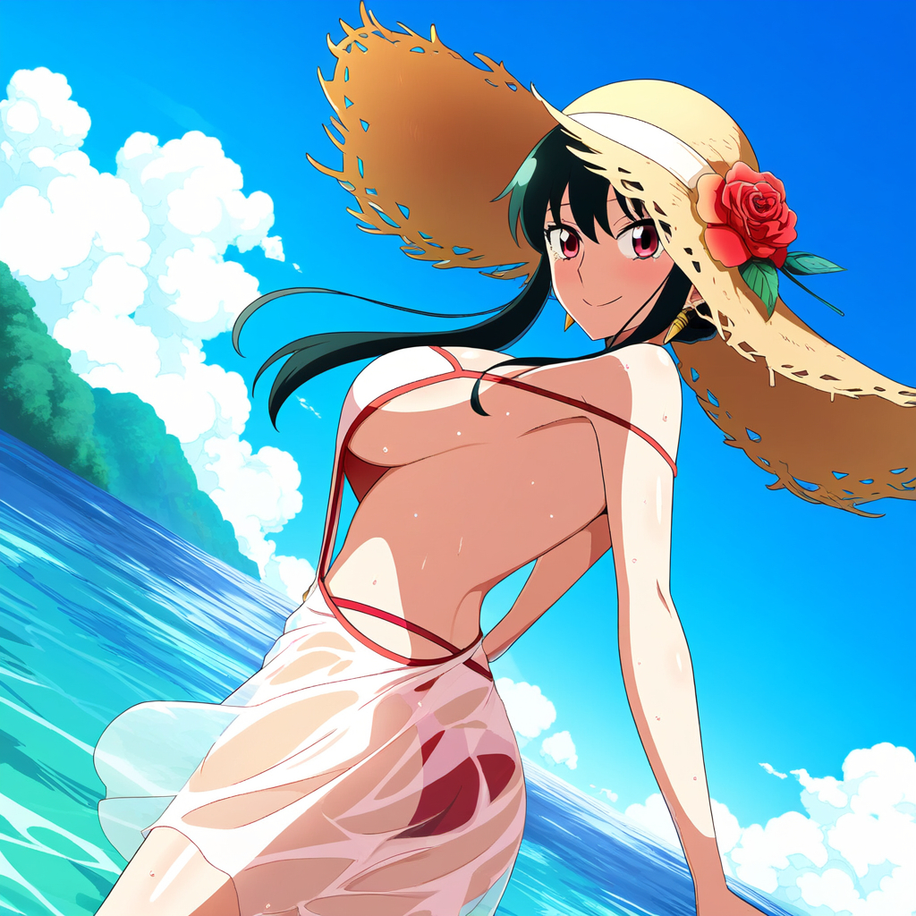 Đọc truyện hentai Tuyển tập Albums Art hentai - Chap 322 - Yor Forger AI illustration straw hat