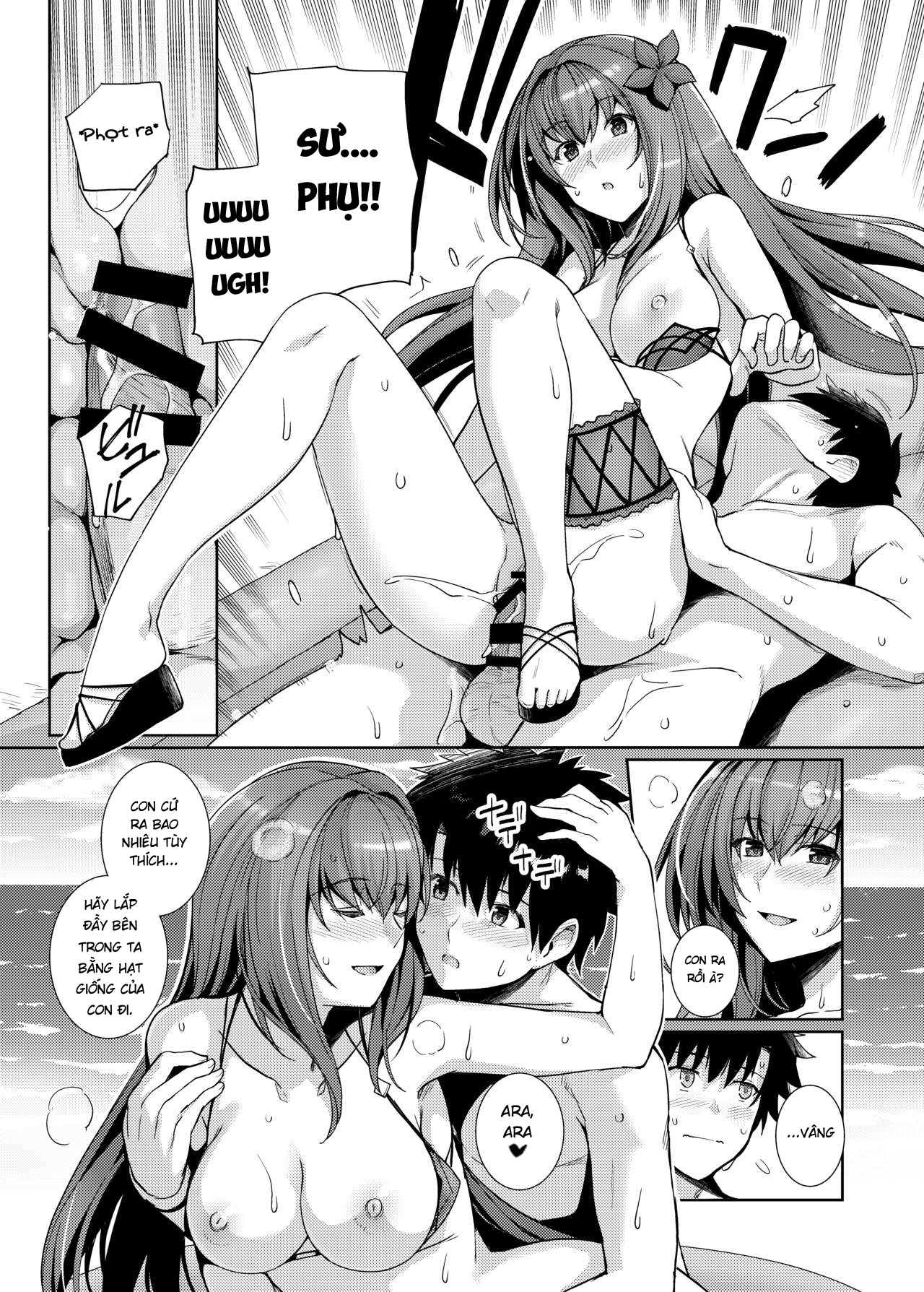 Đọc truyện hentai Mizugi Shishou to Koibito Ecchi Suru Hon - Bản có che