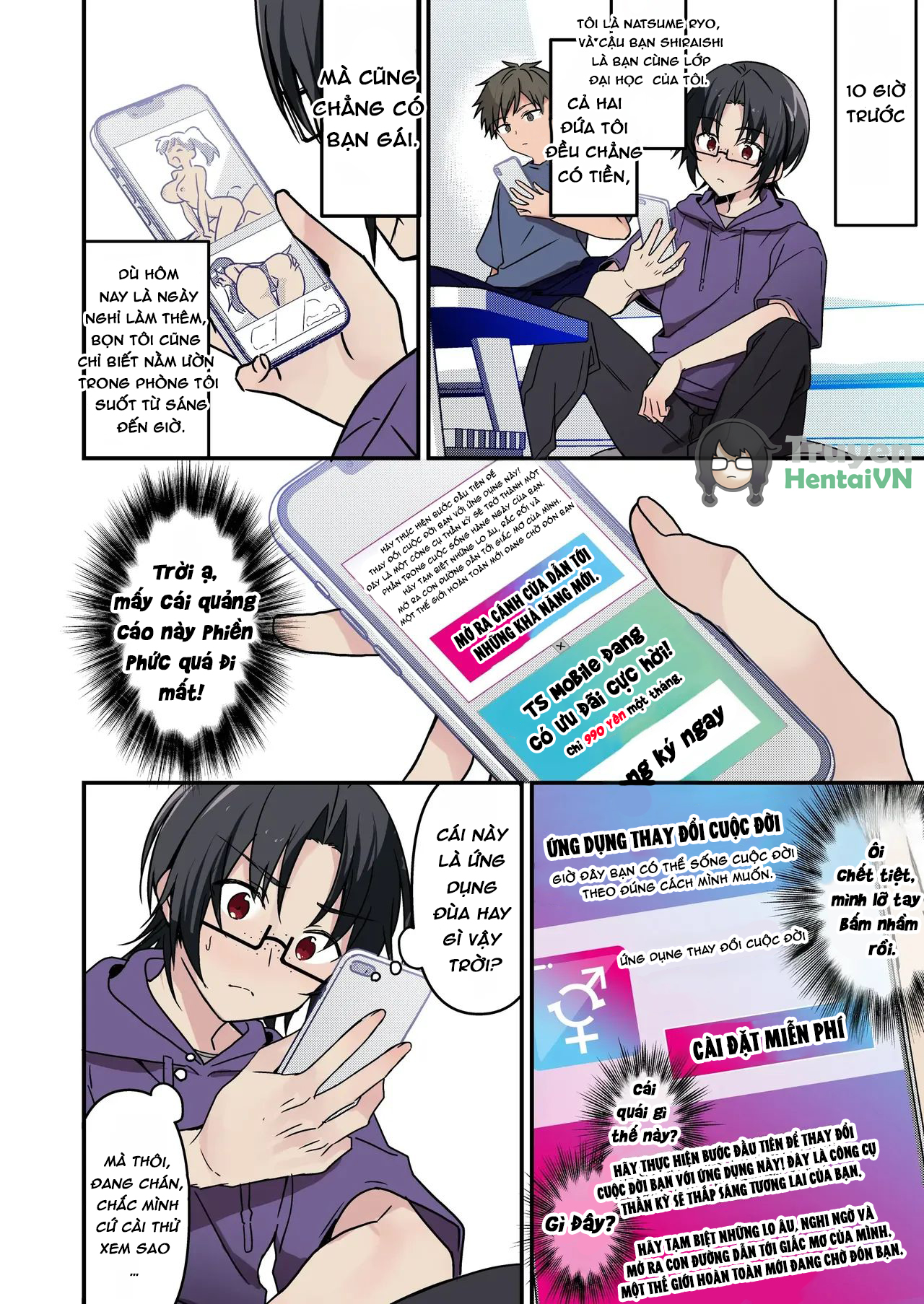 Đọc truyện hentai Jinsei Kaihen Appli de Barairo no Hibi? ~Jibun o Ukkari Dosukebe Bishoujo ni~ - Oneshot