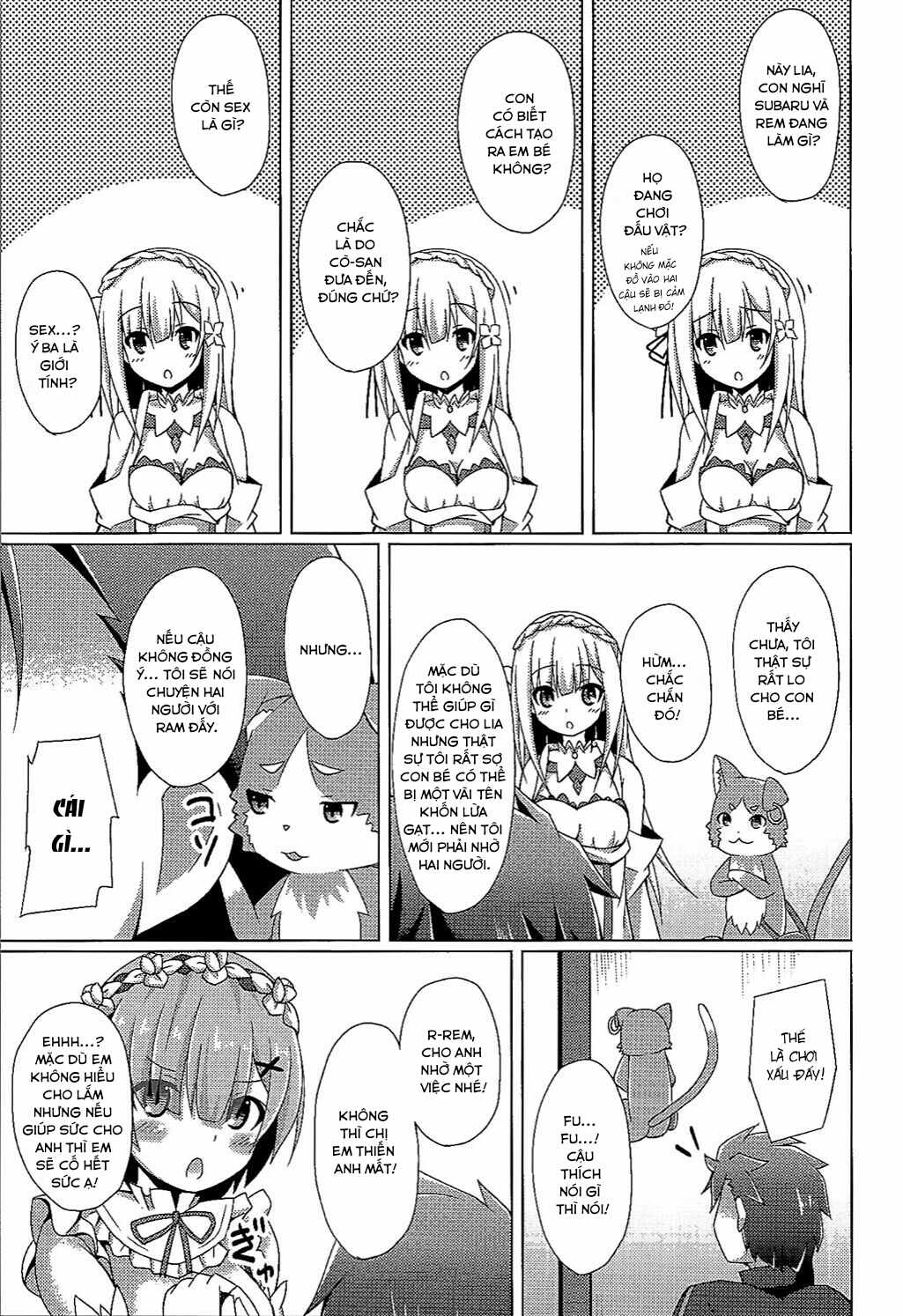 Đọc truyện hentai Teach me, Rem-sensei! An introduction to sex with Emilia-tan (Re:Zero kara Hajimeru Isekai Seikatsu) - Oneshot