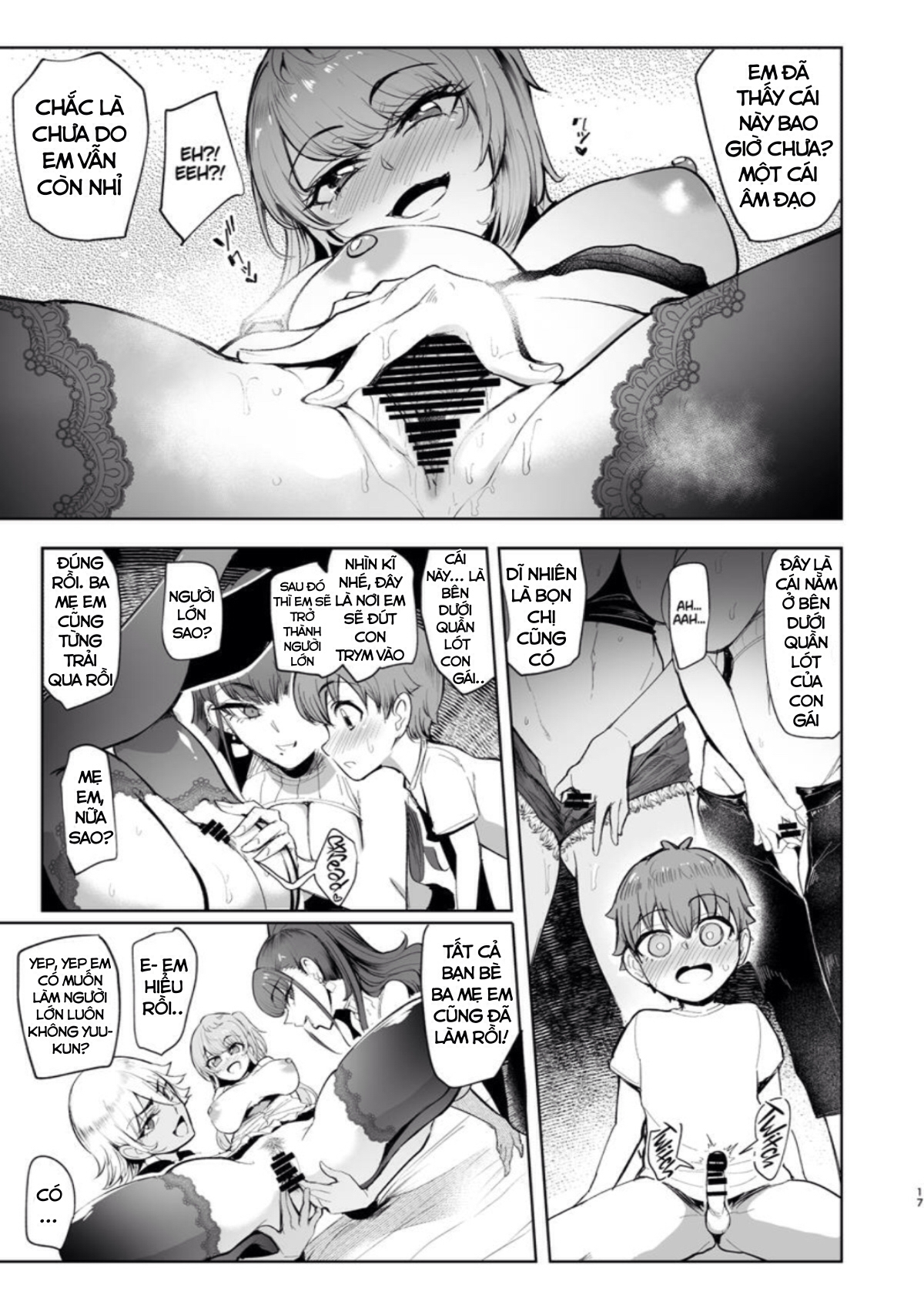 Đọc truyện hentai The Place I Stayed Over at Belonged to Perverted Gyaru Onee-chans - Oneshot