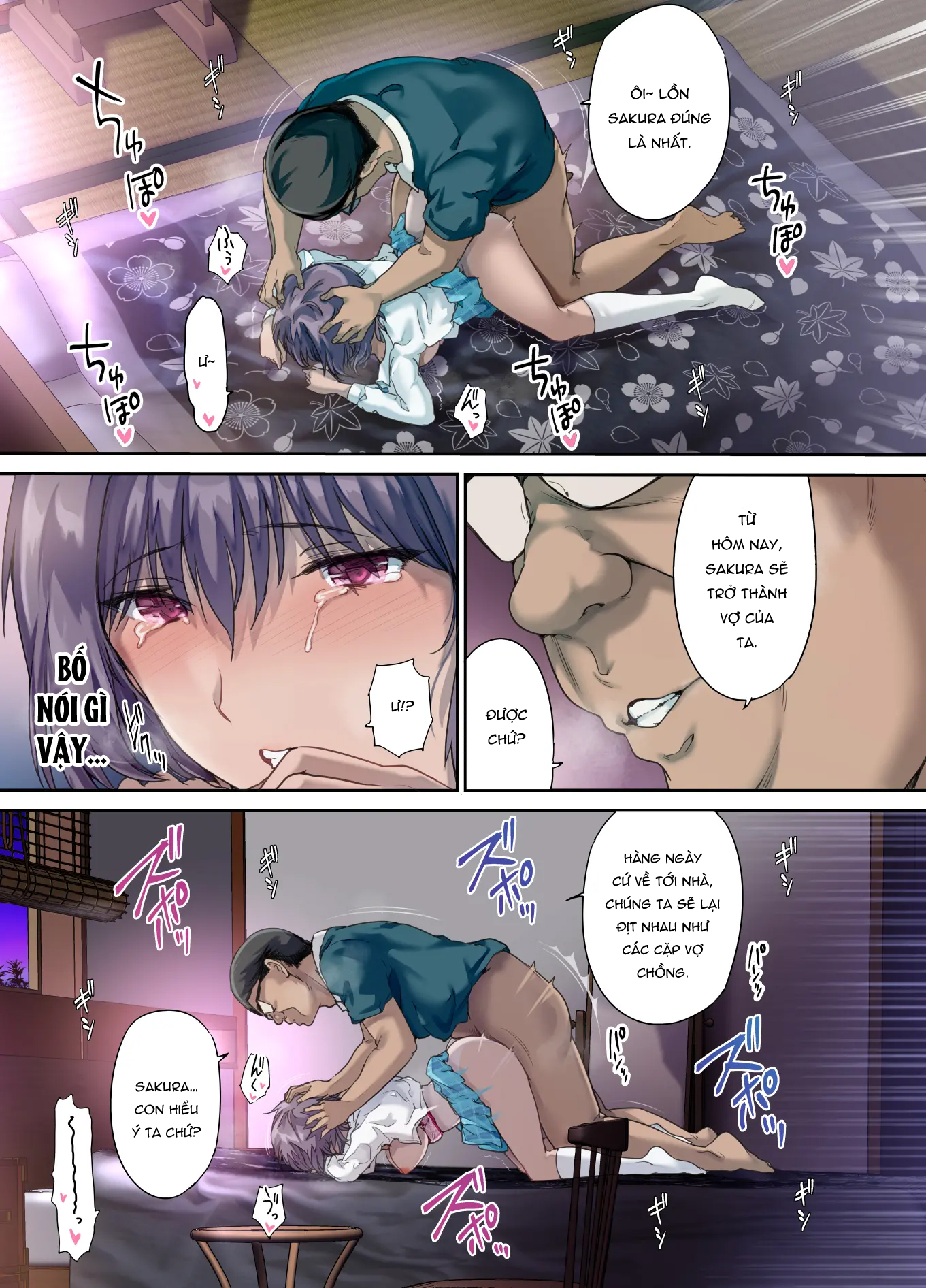 Đọc truyện hentai Con gái được thụ tinh trong phòng ngủ của cặp đôi - Chap 3