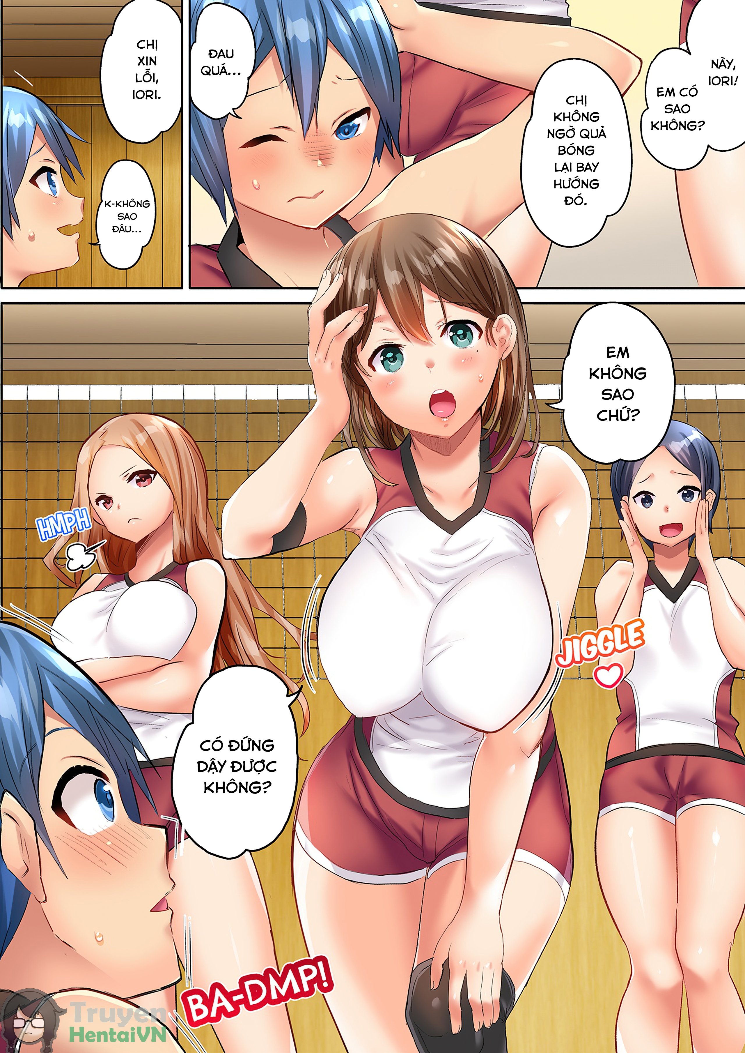 Đọc truyện hentai Hitozuma Volley-bu no Asedaku SEX ~Shower Abinagara Mitchaku Shichau? full - Chap 1