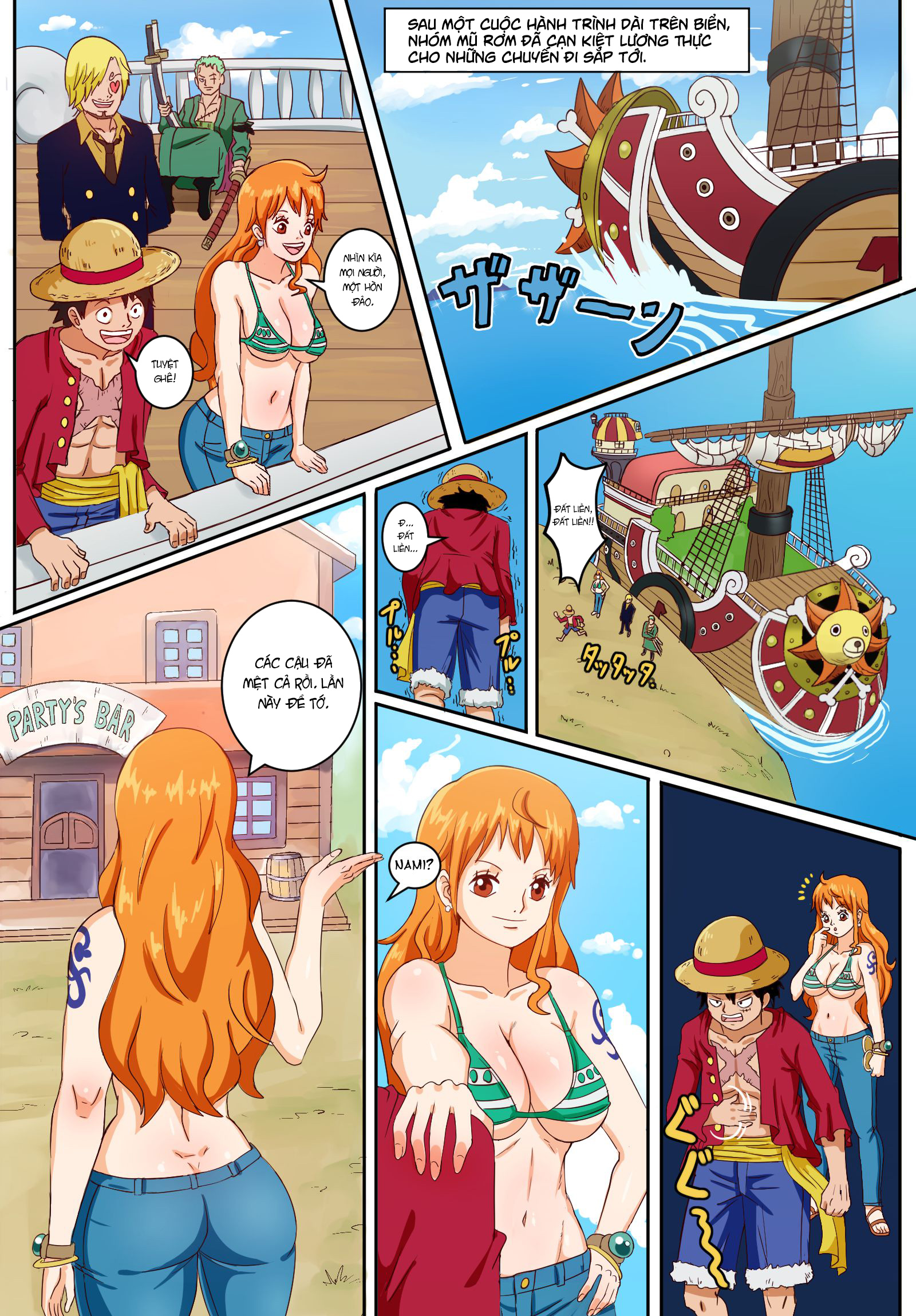 Đọc truyện hentai Nami và Robin ở quán Bar - Oneshot