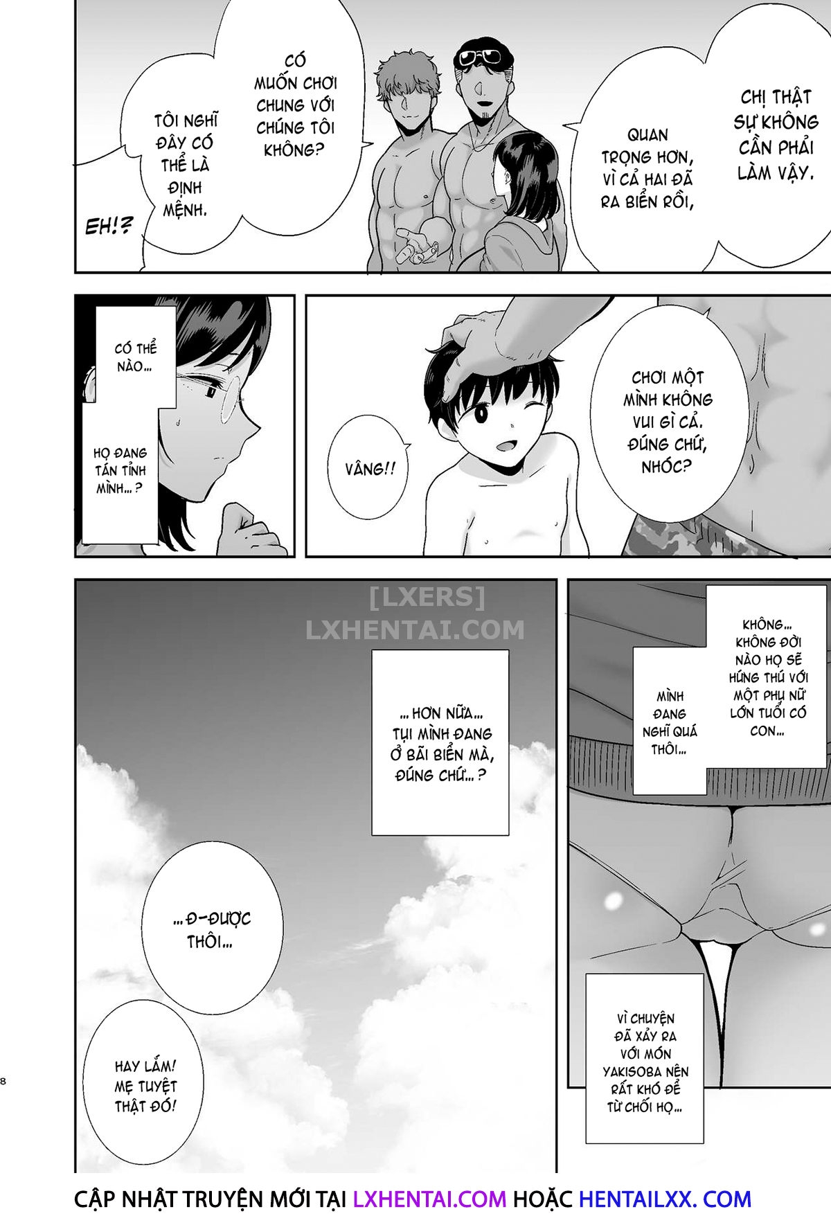 Đọc truyện hentai Natsuzuma ~Natsu, Ryokan, Nanpa Otoko-Tachi Ni Ochita Tsuma~ - Chap 1 - Có che