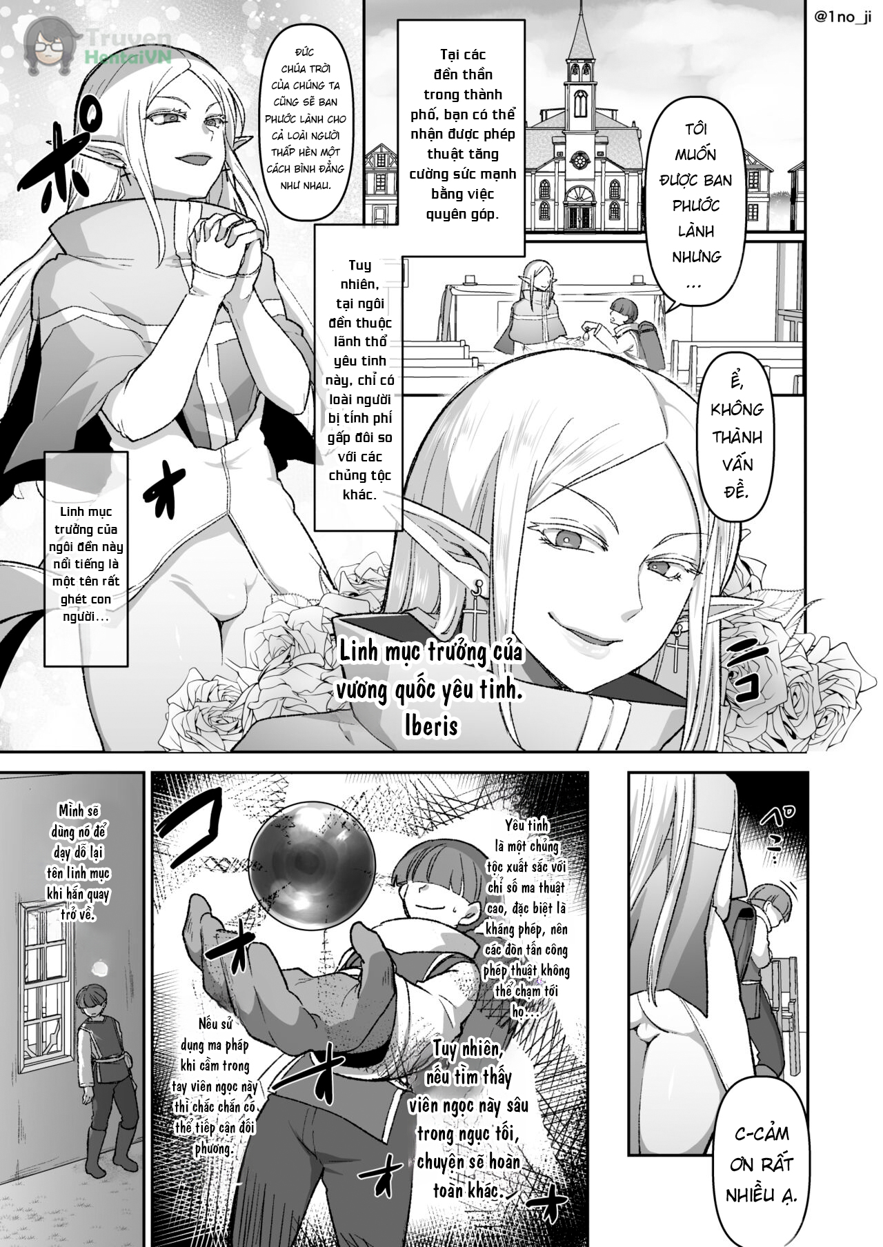 Đọc truyện hentai Warui Erufu o mahou de shimeru ni shite kaishin sa seru hanashi - Oneshot