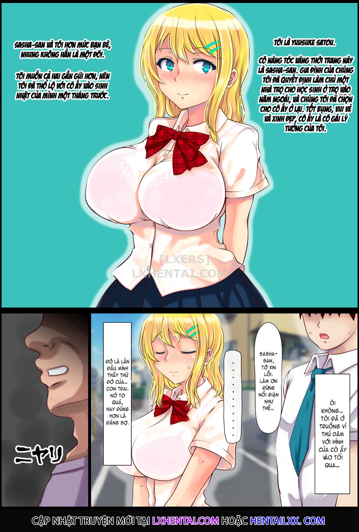 Đọc truyện hentai Blond Joshi Ryuugakusei Tanetsuke Press Namahame Taiken - Oneshot