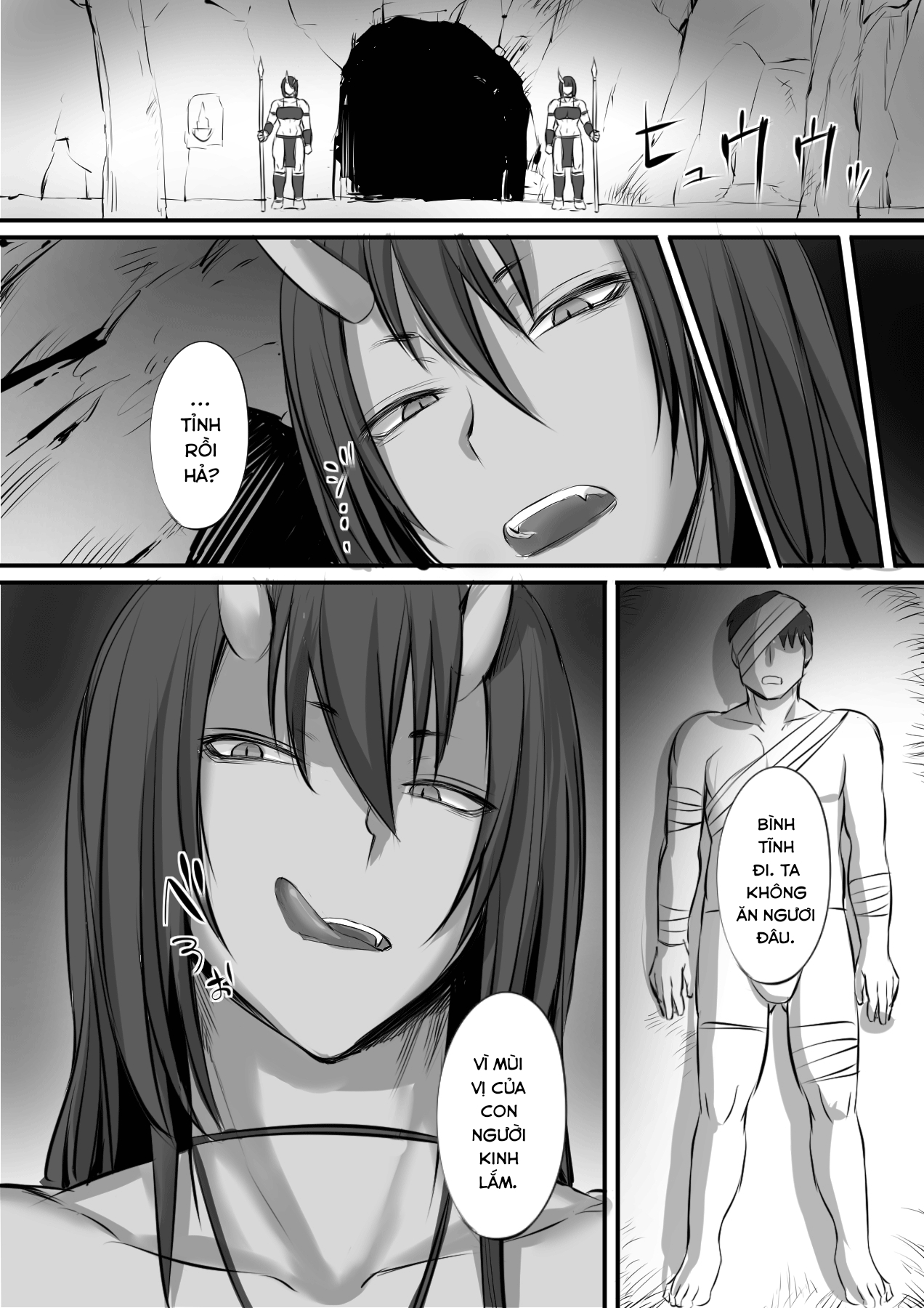 Đọc truyện hentai Câu chuyện về một mạo hiểm giả bị đánh bại bởi Oni, rồi bị bắt đi và phải làm tình. - Oneshot