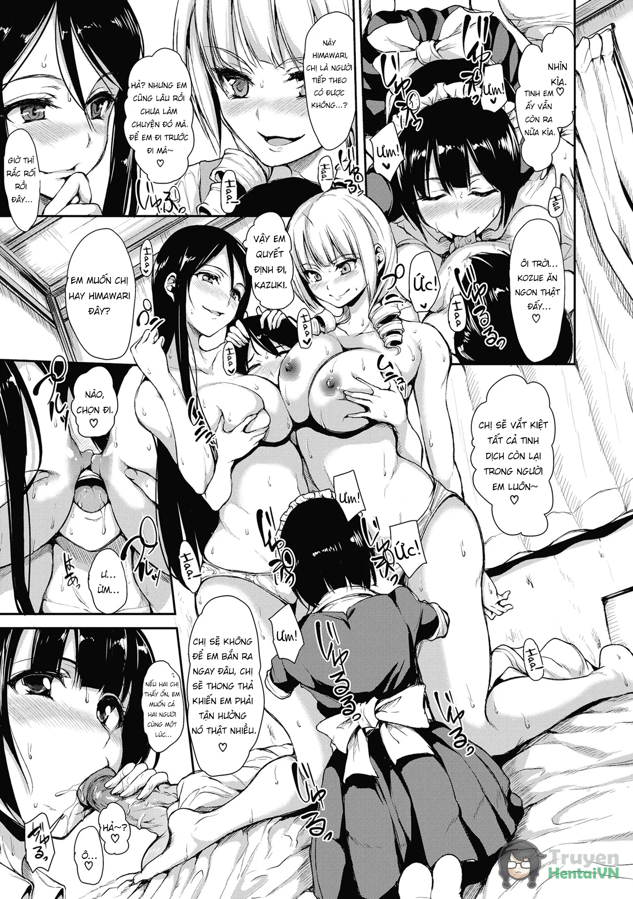 Đọc truyện hentai At Home Harem Fudeoro Sisters - Chap 3