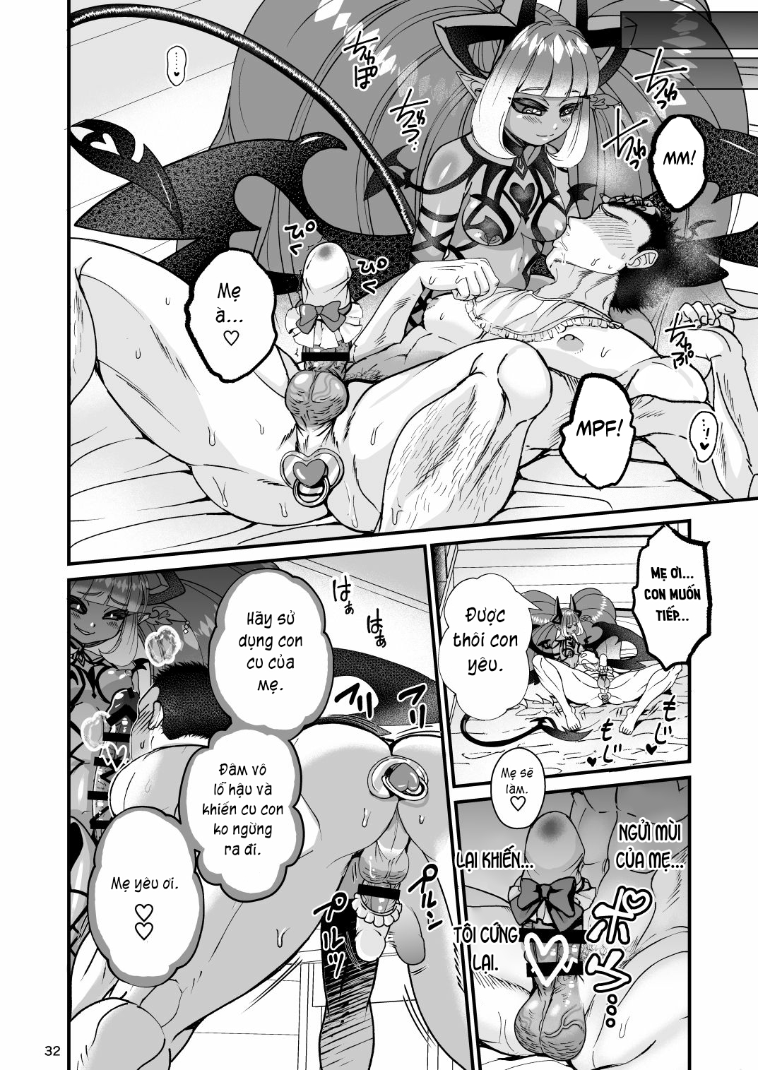 Đọc truyện hentai Futanari Devil Mama no Mesu ni Naru - Oneshot.
